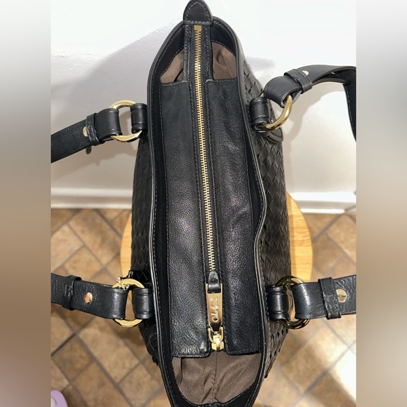Cole Haan Black Woven Leather shoulder Bag - Picture 5 of 9